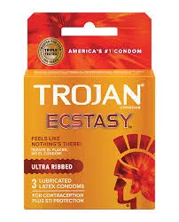 Trojan Ultra Ribbed Ecstasy Condoms 3ct