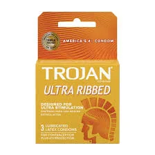 Trojan Ultra Ribbed Lubricated Condoms 3ct