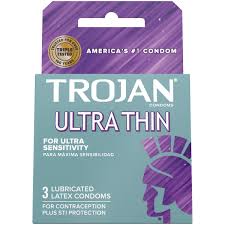 Trojan Ultra Thin Lubricated Condom 3ct