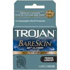 Trojan Sensitivity Bareskin Lubricated Latex Condoms 3ct